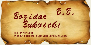 Božidar Bukvički vizit kartica